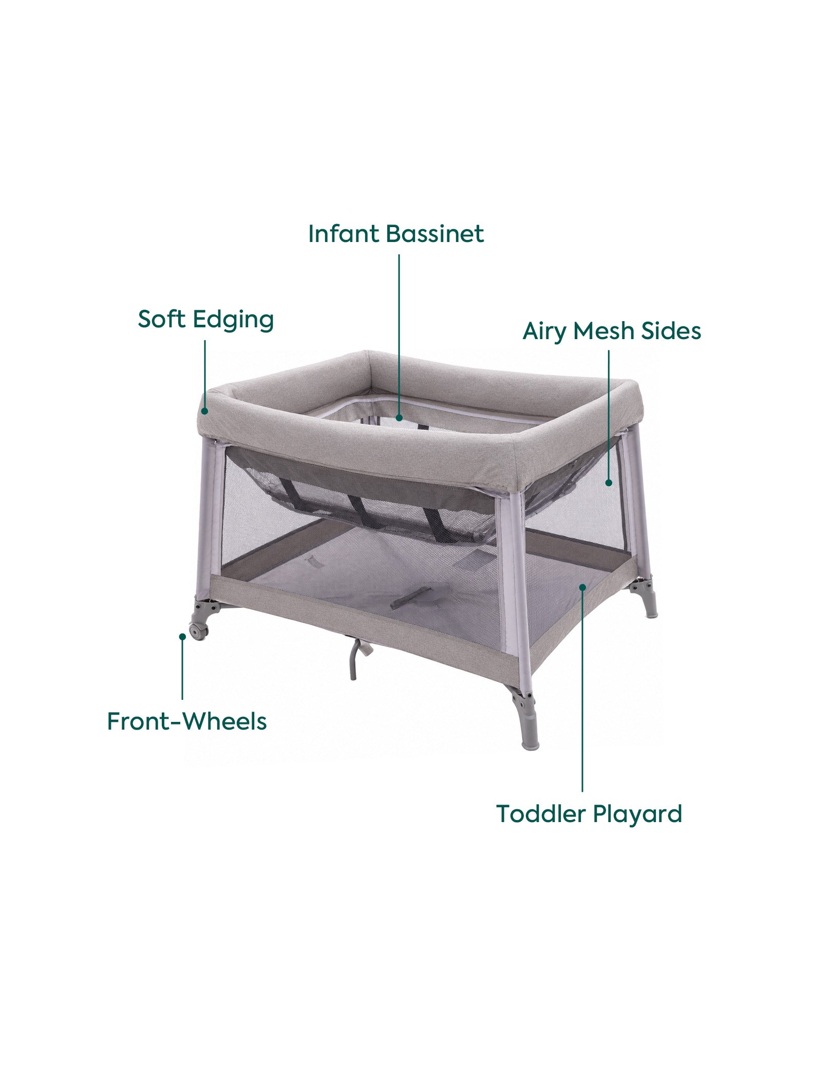 Babelio Baby Pack and Play Travel & Dome infant Play yard Gery
