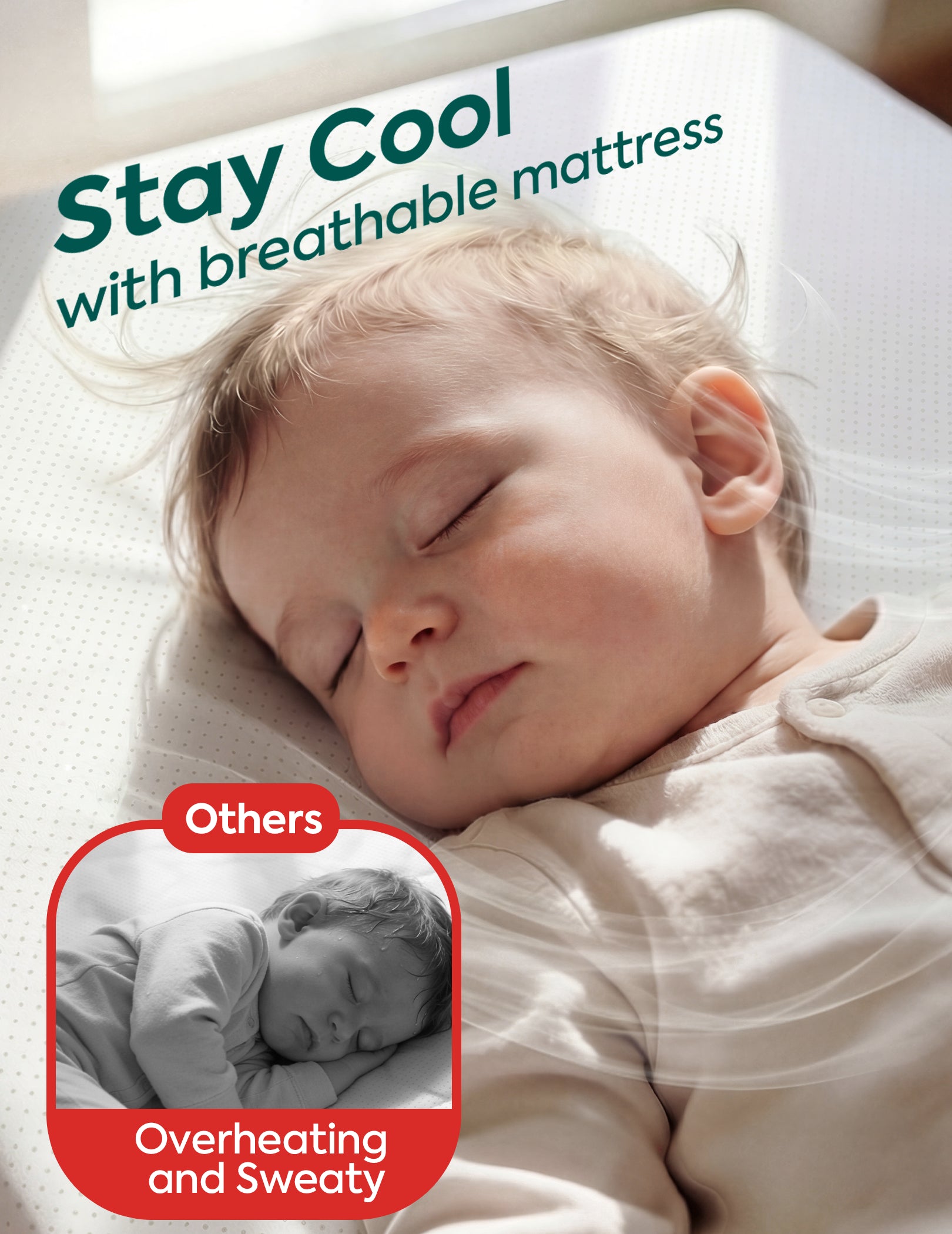 Babelio crib mattress keeps baby cool and breathable in nursery