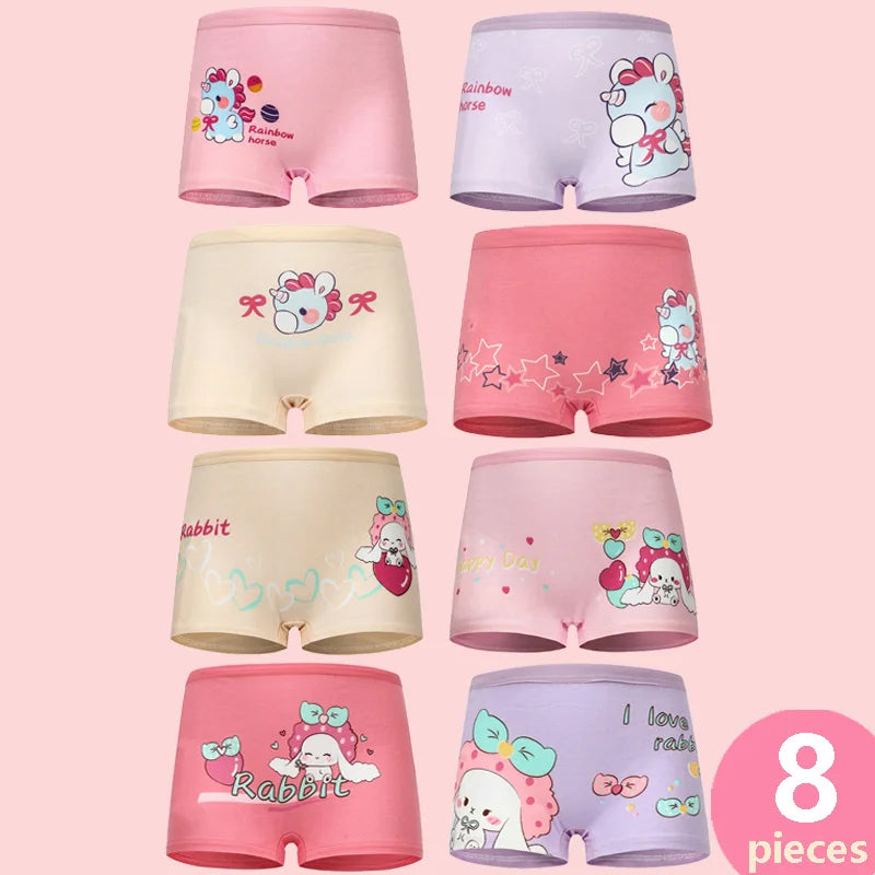 Babelio Girls Panties Cotton Soft Pretty Cartoon Unicorn Child Underwear for Girls Kids Boxer Breathable