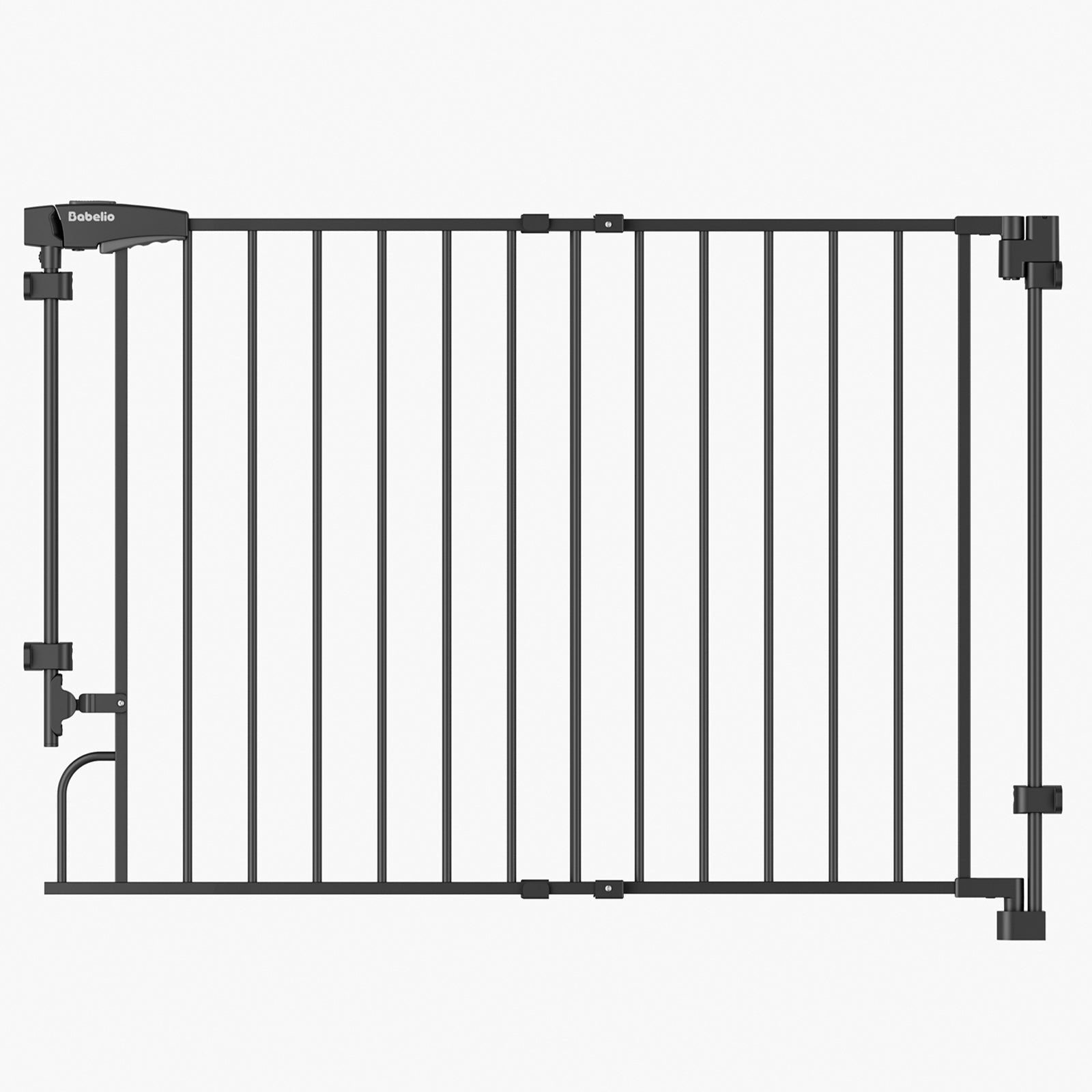 Babelio black baby safety gate for stairs and doorways, modern metal design#Color_Black