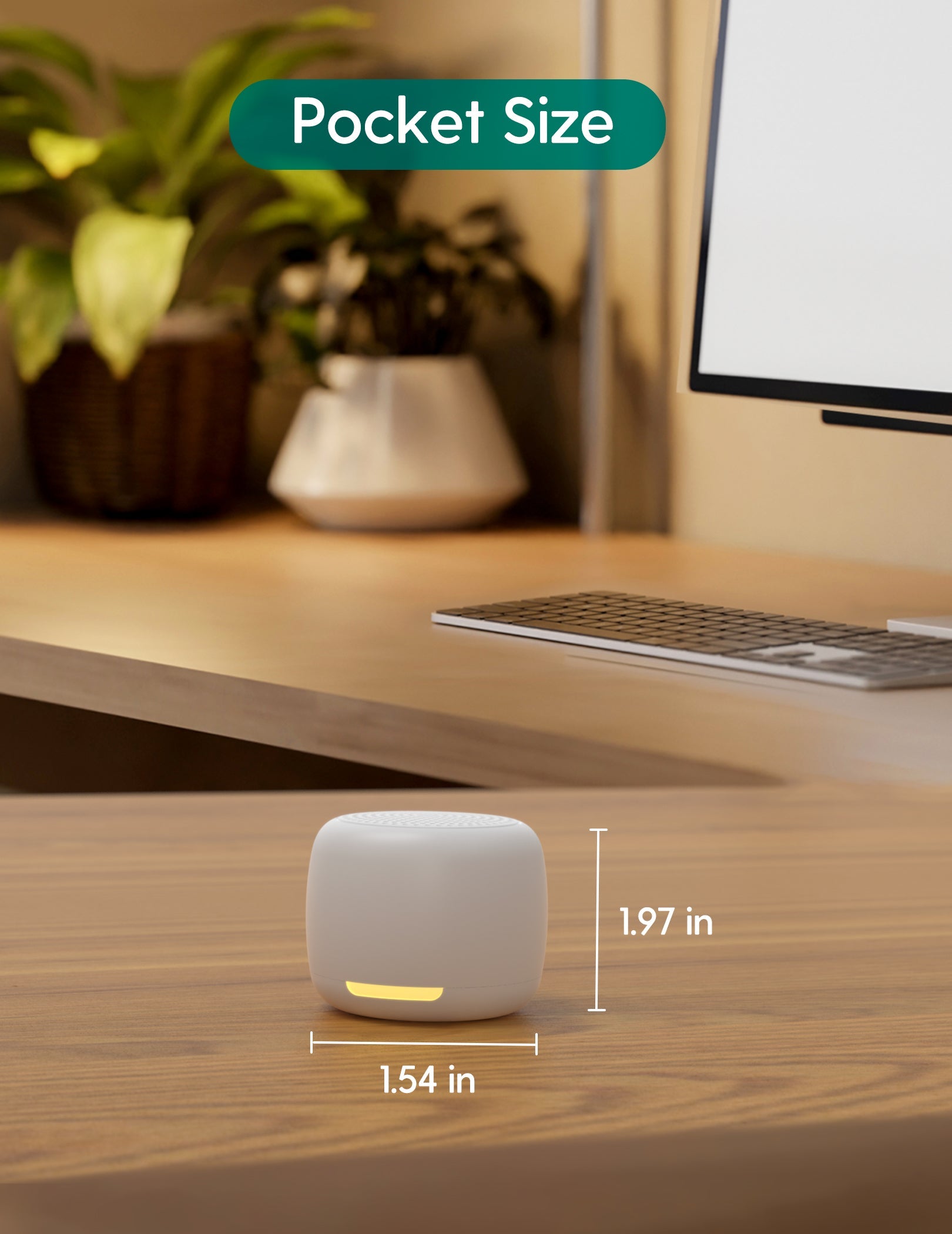 White Noise Machine For Sleep & Relaxation - Babelio Pocket Mini Glow - babeliobaby - White -