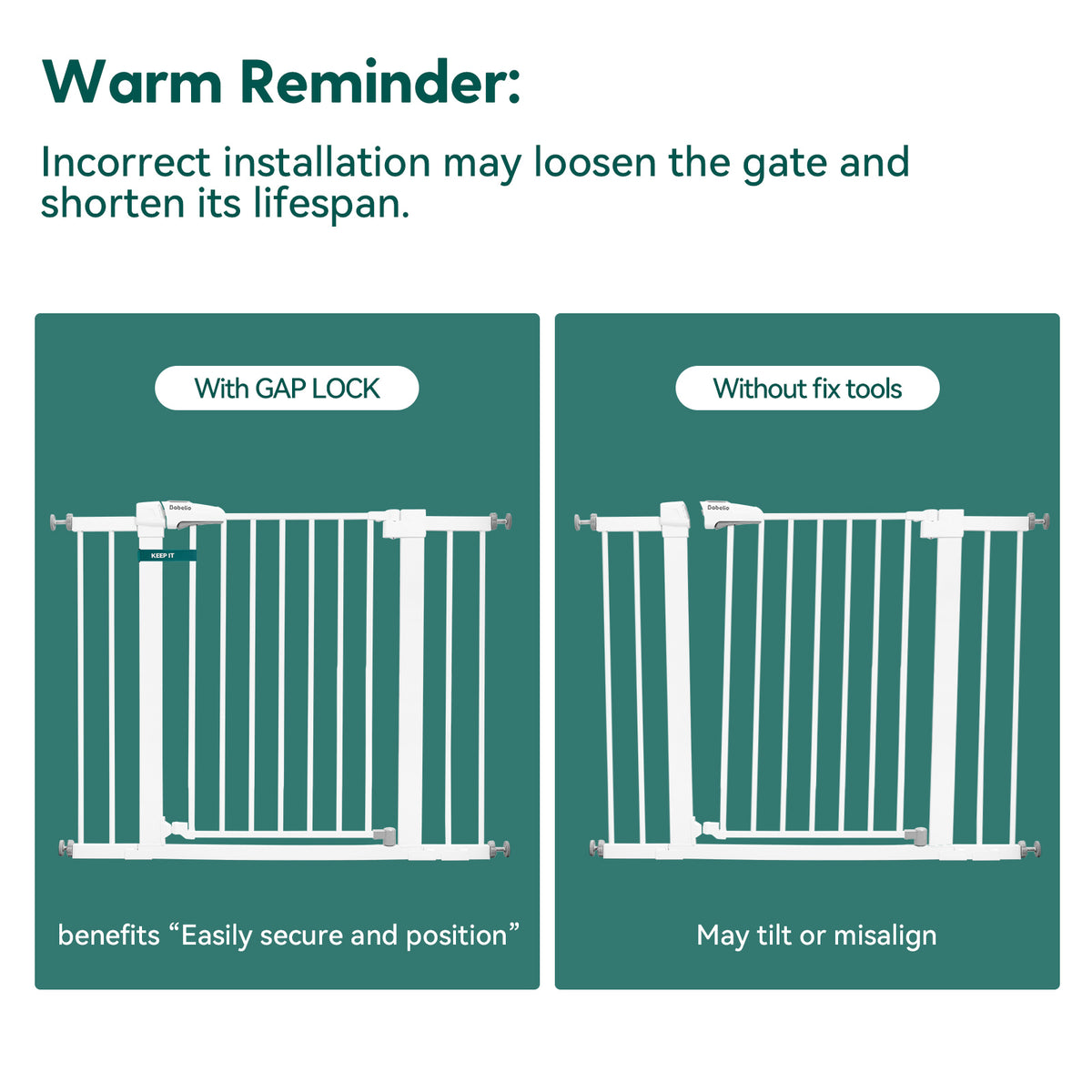 Baby Gate Gap Lock for Pressure-Mounted Gates | 2 Pack