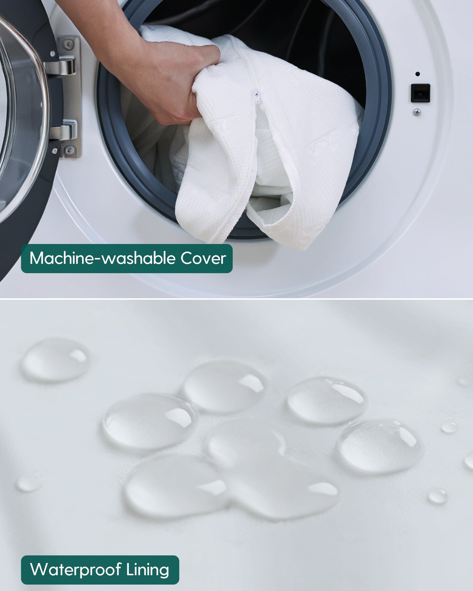 Babelio crib mattress with machine-washable cover and waterproof lining for easy cleaning
