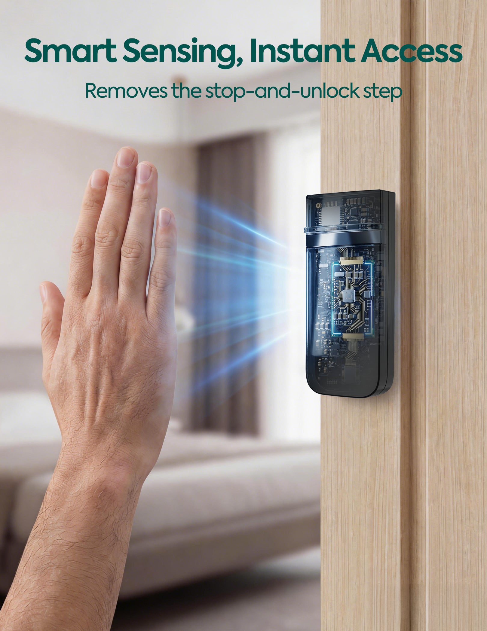 Babelio baby safety gate with smart sensing for instant access in nursery