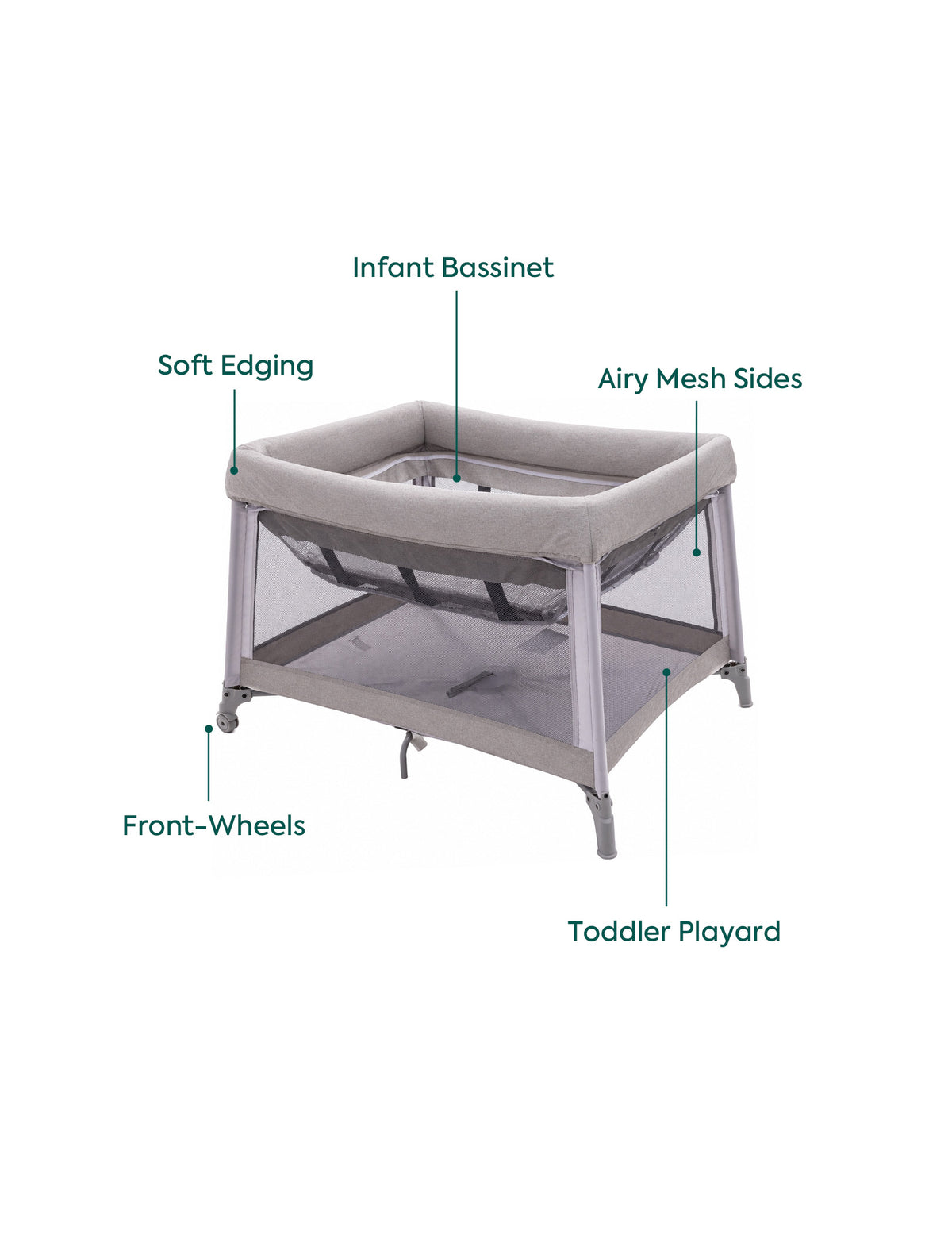 Babelio Baby Pack and Play Travel &  Dome infant Play yard Gery