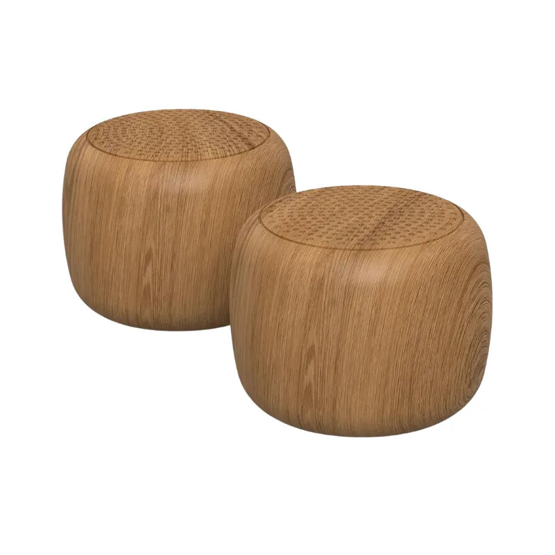 Babelio white noise machine with wood grain finish and woven top, modern nursery sound device