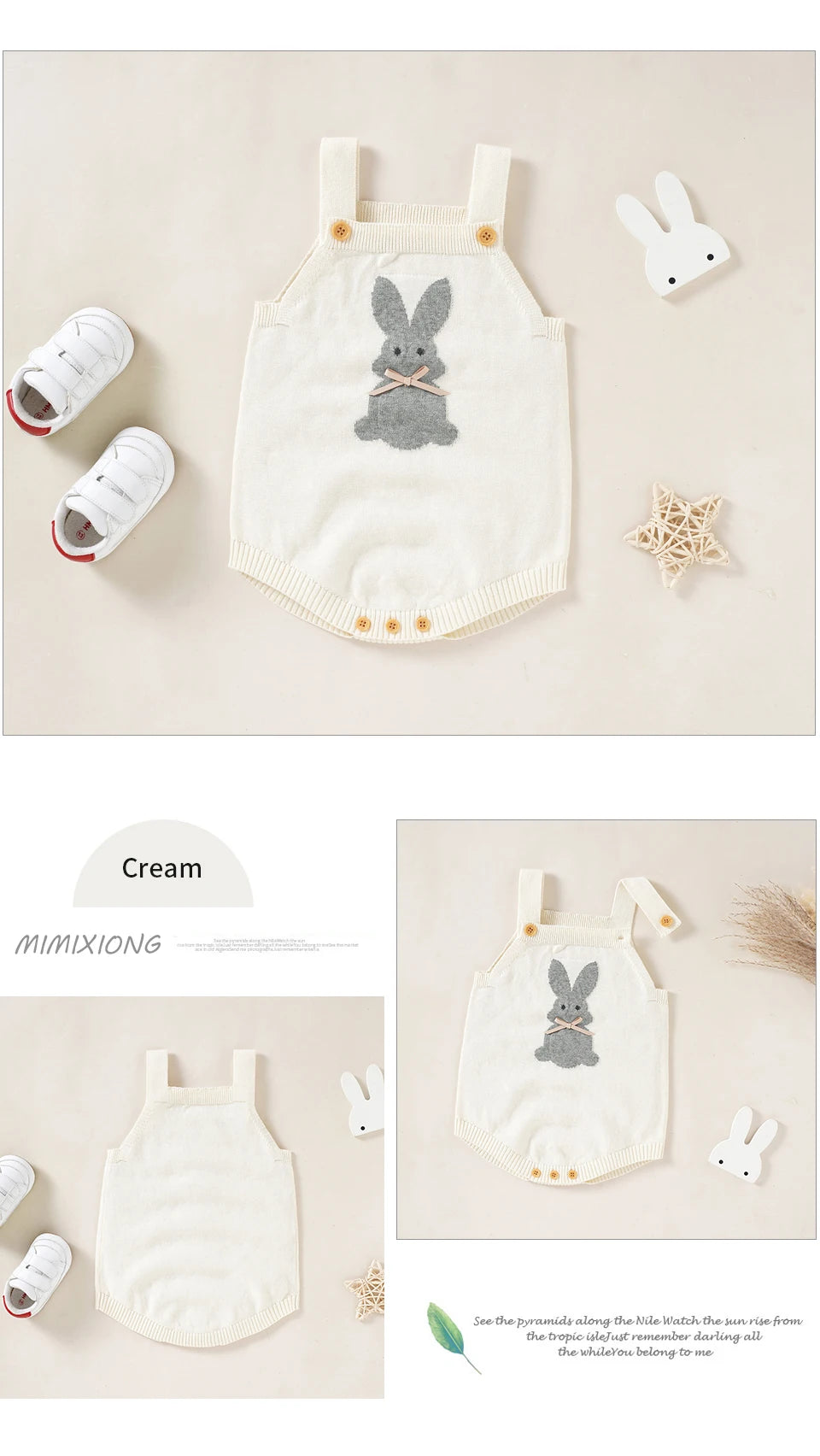 Babelio Baby Bodysuits Clothes Spring Autumn Rabbit Knitted Newborn Boys Girls Easter Onesie Clothes 0-18m Cotton Knitted Infant Outfits