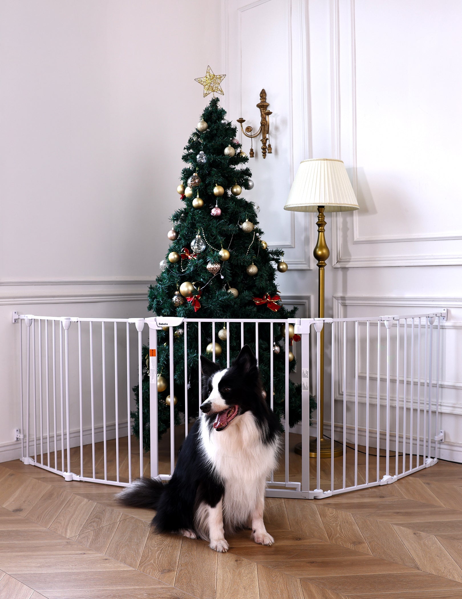 Babelio 104 inch extra wide baby gate for large room divider and fireplace