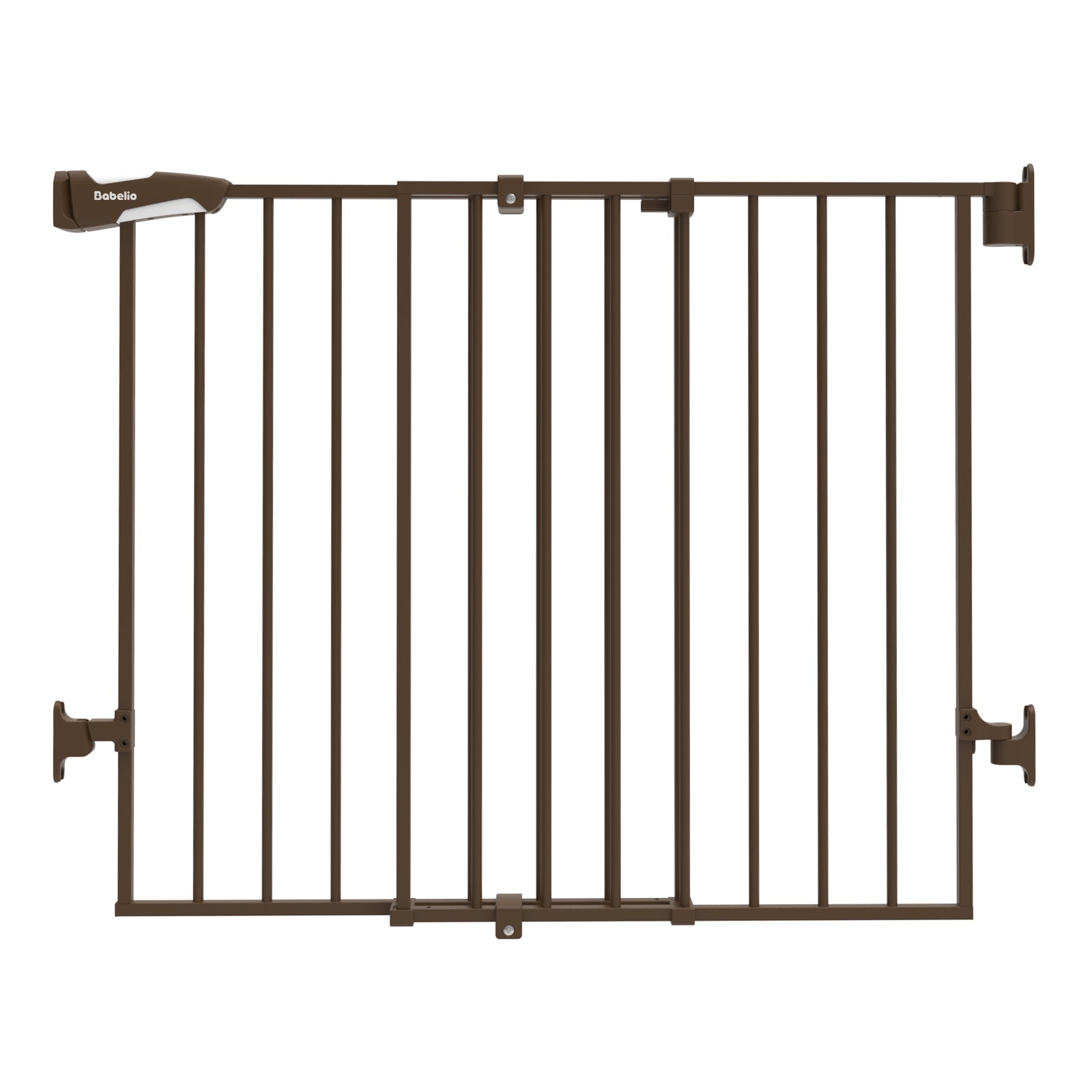 Babelio brown baby safety gate for home, wall-mounted, secure room divider