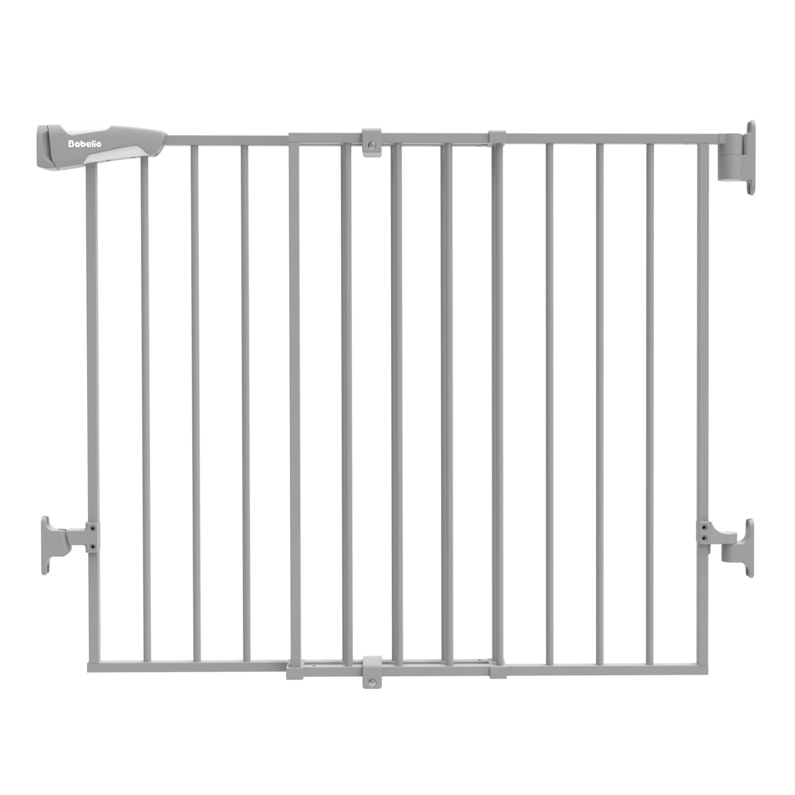 Babelio baby safety gate in silver, wall-mounted for childproofing home spaces
