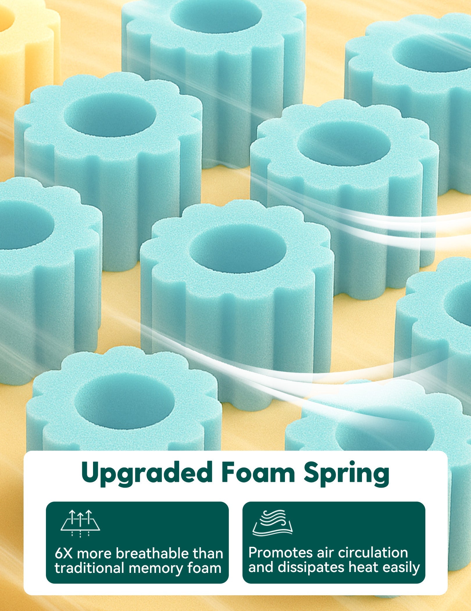 Cloud Zone crib mattress showing ventilated blue foam openings for airflow