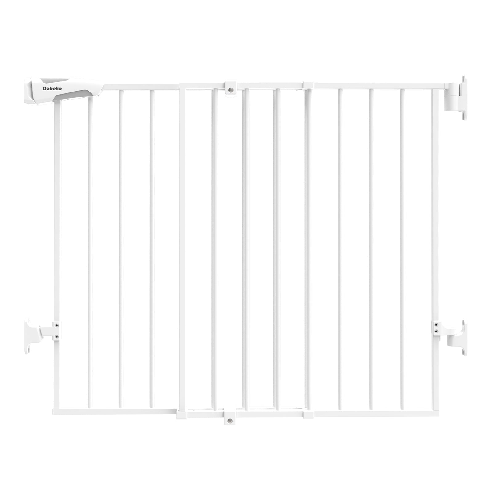 Babelio white baby safety gate with vertical bars for home use