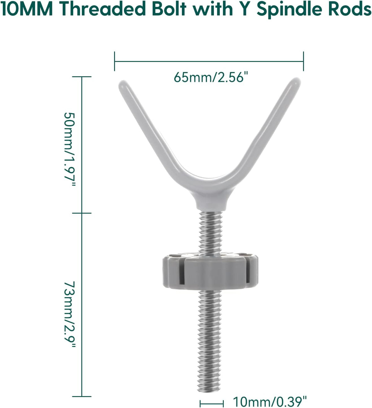 Baby Gate Banister Adapter with Extra-Long Y-Spindle| 10mm